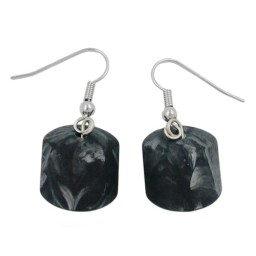 hook earrings grey black marbled beads