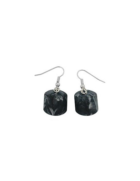 hook earrings grey black marbled beads