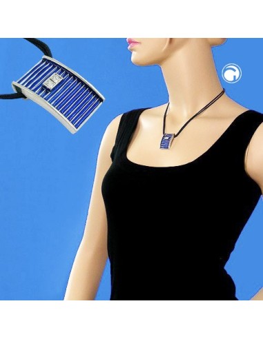 necklace blue and silver pendant 45cm