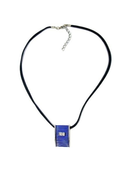 necklace blue and silver pendant 45cm