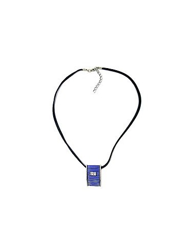 necklace blue and silver pendant 45cm