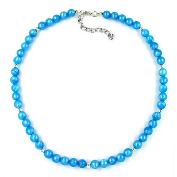 necklace beads light blue