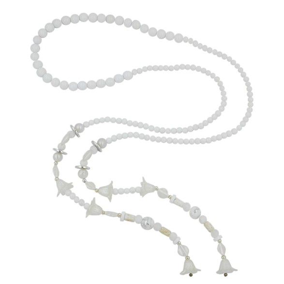 necklace bloom-beads white 130cm