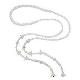 necklace bloom-beads white 130cm