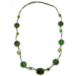 necklace beads green-brown