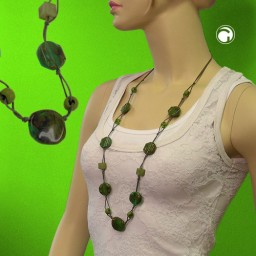 necklace beads green-brown