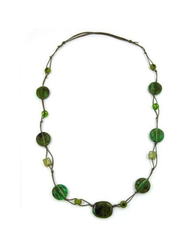 necklace beads green-brown