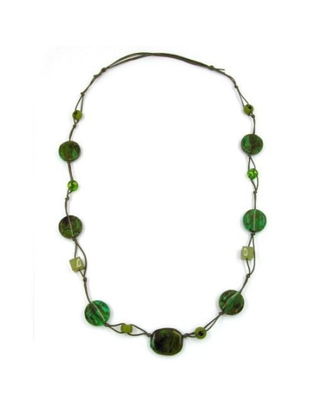 necklace beads green-brown
