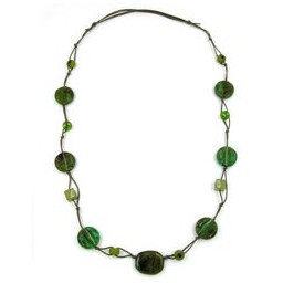 necklace beads green-brown