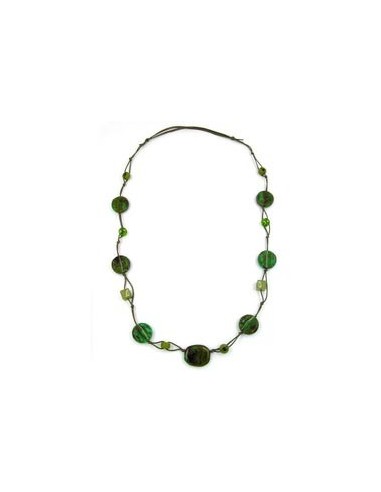 necklace beads green-brown
