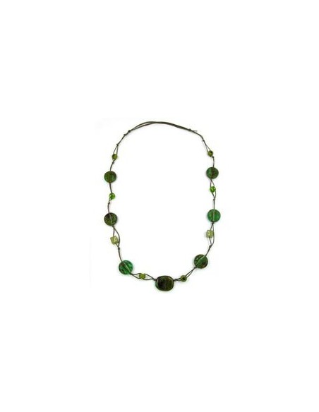 necklace beads green-brown