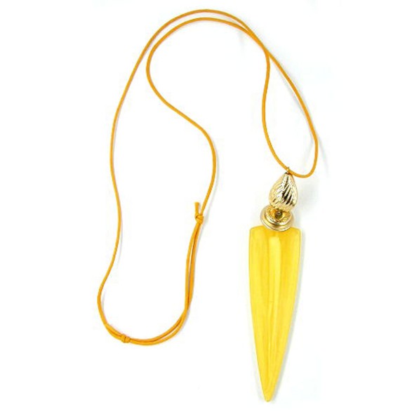 necklace large triangle yellow/ dull