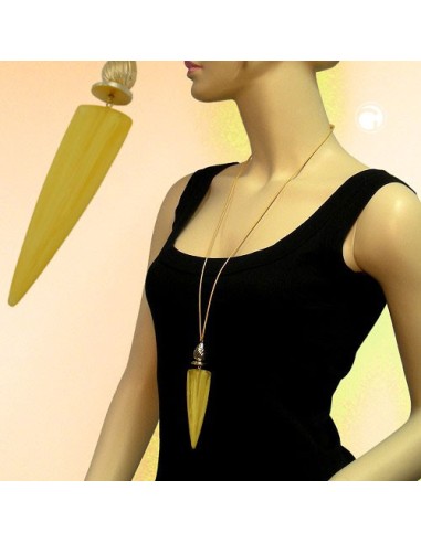 necklace large triangle yellow/ dull