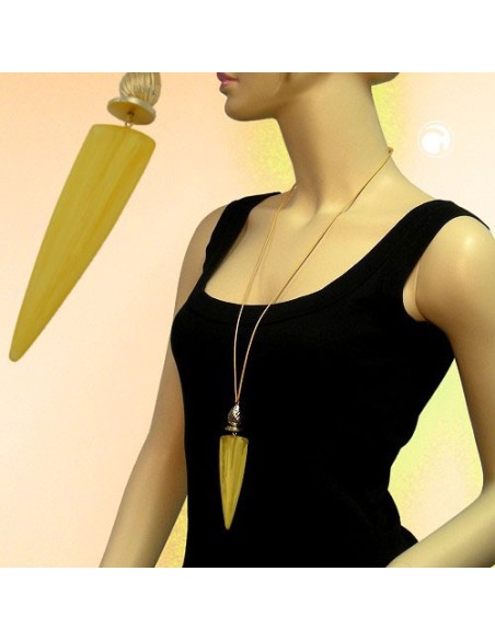 necklace large triangle yellow/ dull