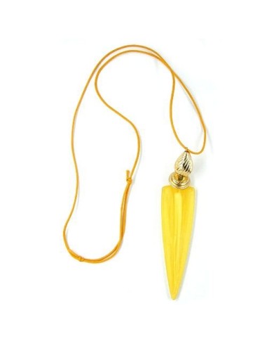 necklace large triangle yellow/ dull