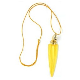 necklace large triangle yellow/ dull