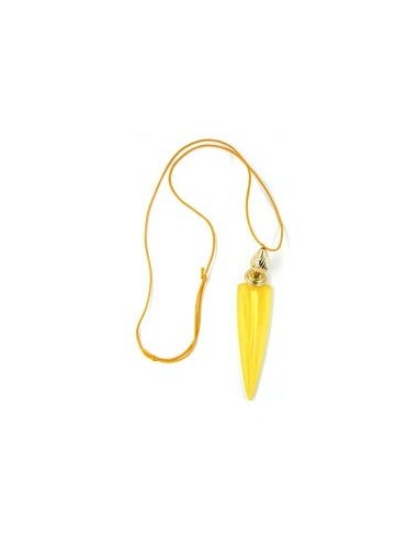 necklace large triangle yellow/ dull