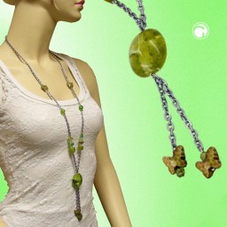 necklace crash-beads green 90cm