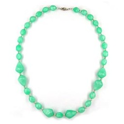 necklace beads silky-mint-green 60cm