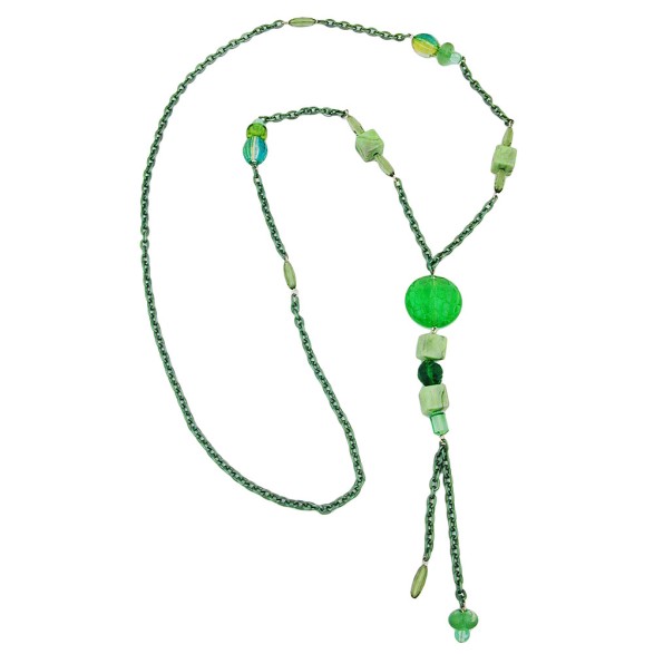 necklace eye-catching beads green 90cm