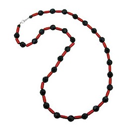 necklace black/ red metallic 80cm