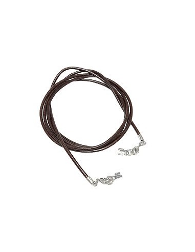 leather strap round cord cowhide 2mm brown colored with 2x clasp silver colored ca. 1m