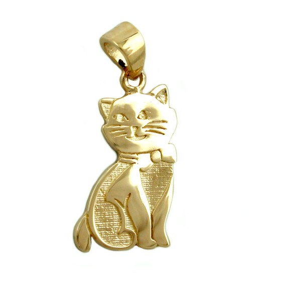 pendant cat 9k gold