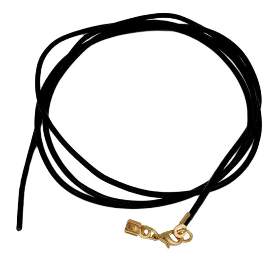 band leather black gold clasp 100cm