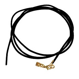 band leather black gold clasp 100cm