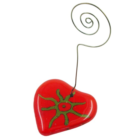 memo holder heart orange green