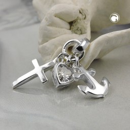 pendant faith hope and charity silver