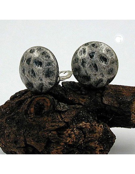 earring clip-on silver round