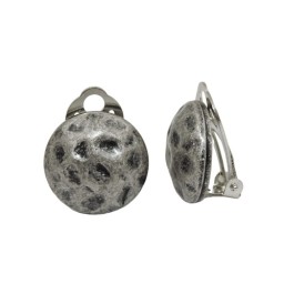 earring clip-on silver round