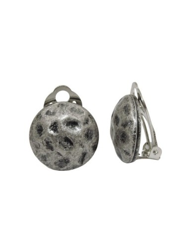 earring clip-on silver round