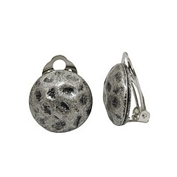 earring clip-on silver round