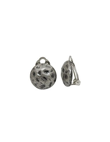 earring clip-on silver round