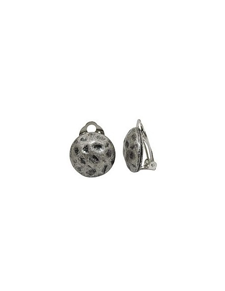 earring clip-on silver round