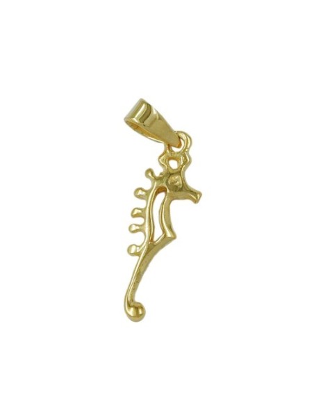 pendant 22x7mm seahorse shiny 9k gold