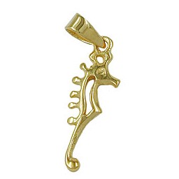 pendant 22x7mm seahorse shiny 9k gold