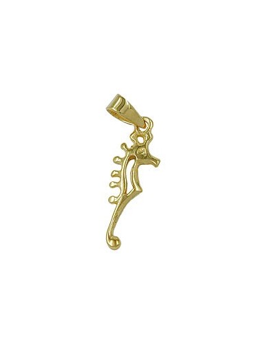pendant 22x7mm seahorse shiny 9k gold