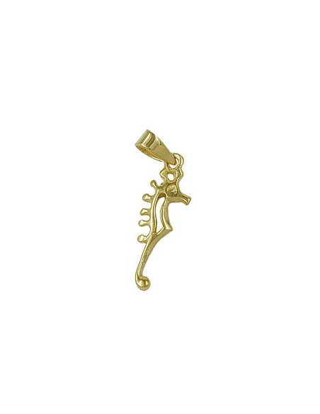 pendant 22x7mm seahorse shiny 9k gold