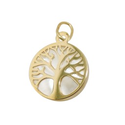 pendant tree of life with pearl 9k gold