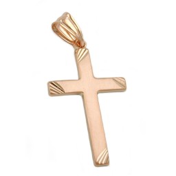 pendant cross matte finish 9k red gold