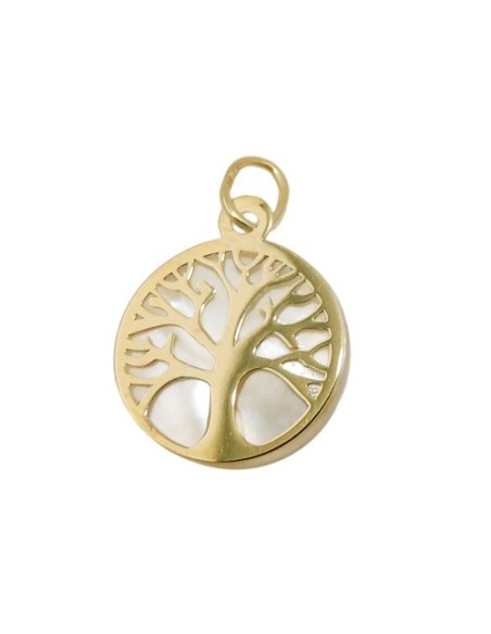 pendant tree of life with pearl 9k gold