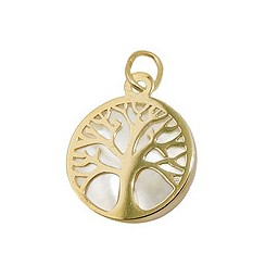 pendant tree of life with pearl 9k gold