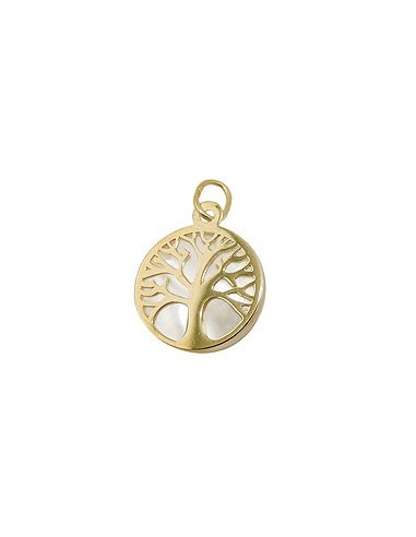 pendant tree of life with pearl 9k gold