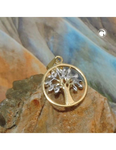 pendant tree of life with pearl 9k gold