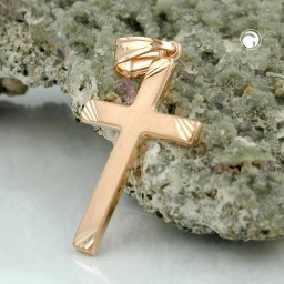 pendant cross matte finish 9k red gold