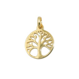 pendant tree of life polished 9k gold