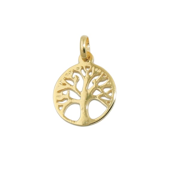 pendant tree of life polished 9k gold